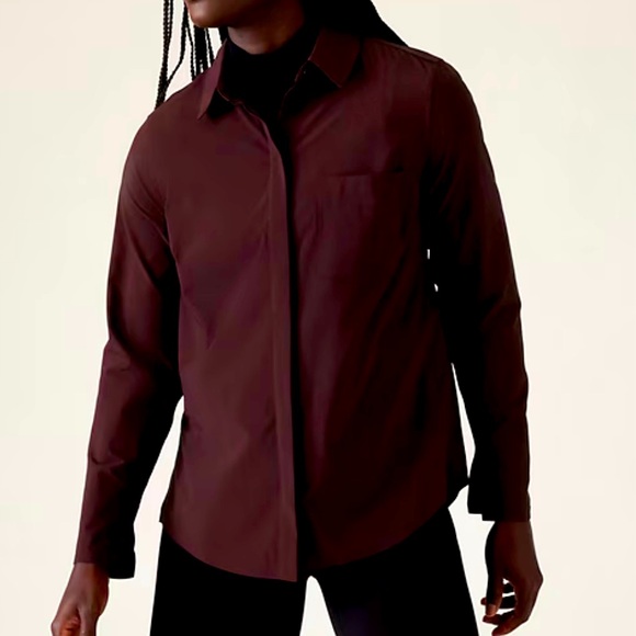 Athleta Tops - Like New Athleta Everlasting Long Sleeve Shirt in “Spiced Cabernet” Size LT